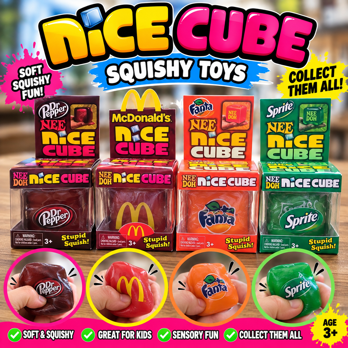 Nice Cube Squishy Toy – Soft Sensory Collectible