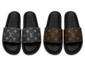 Luxury Monogram Black Slides